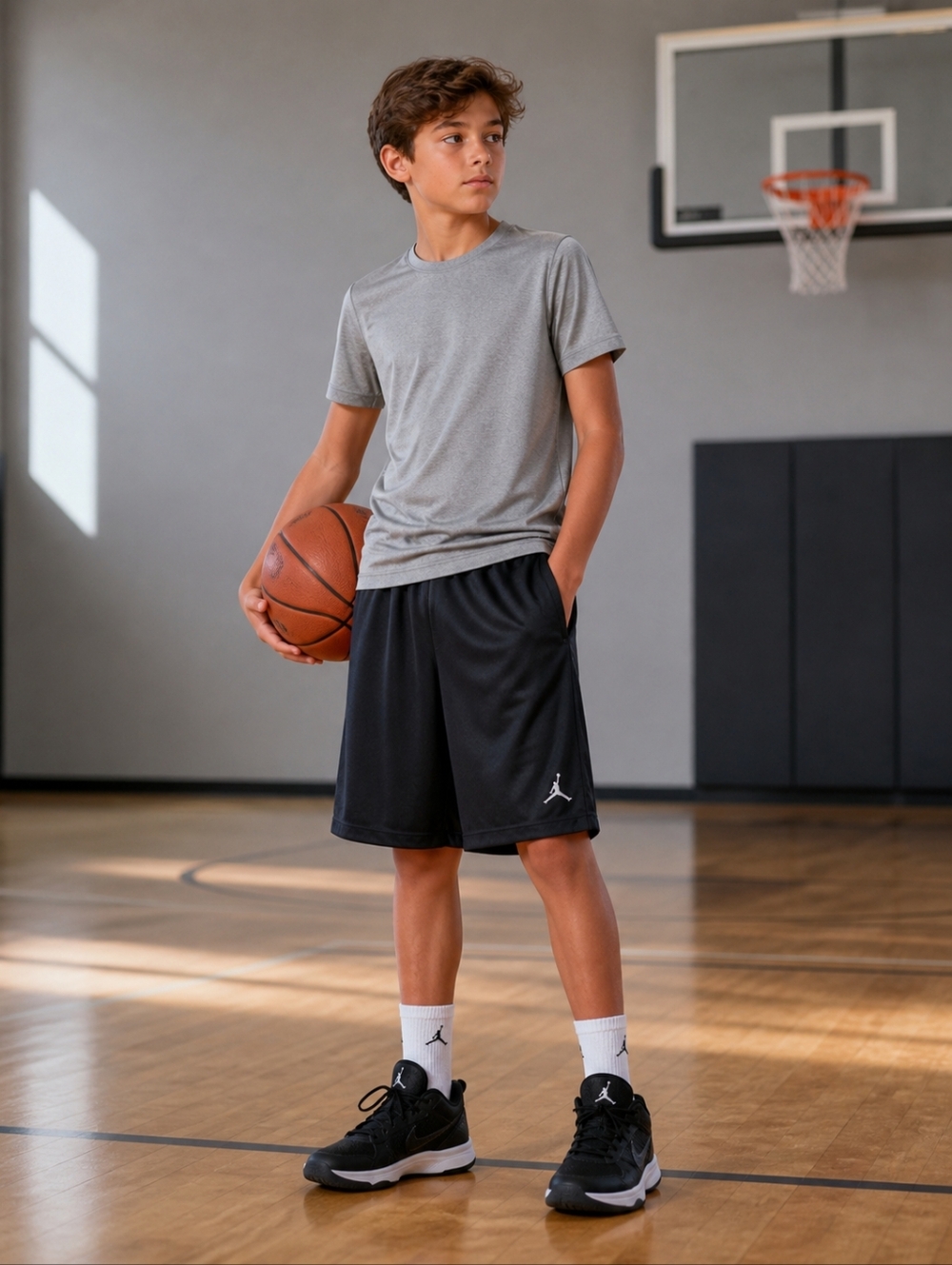 Jordan Boys Black Athletic Shorts Size XL